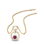 Load image into Gallery viewer, multi-ring-interlocked-diamond-pendant-with-pink-sapphire-in-yellow-gold-FDPD10699-GSADRPI-NL-YG.jpg?v=1759230335
