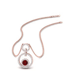Load image into Gallery viewer, multi-ring-interlocked-diamond-pendant-with-ruby-in-rose-gold-FDPD10699-GRUDR-NL-RG.jpg?v=1759230335
