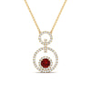 Load image into Gallery viewer, multi-ring-interlocked-diamond-pendant-with-ruby-in-yellow-gold-FDPD10699-GRUDR-ANGLE1-NL-YG.jpg?v=1759291658