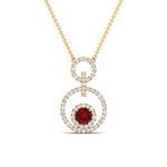 Load image into Gallery viewer, multi-ring-interlocked-diamond-pendant-with-ruby-in-yellow-gold-FDPD10699-GRUDR-ANGLE1-NL-YG.jpg?v=1759230335
