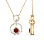 Load image into Gallery viewer, multi-ring-interlocked-diamond-pendant-with-ruby-in-yellow-gold-FDPD10699-GRUDR-ANGLE2-NL-YG.jpg?v=1759230335
