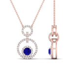 Load image into Gallery viewer, multi-ring-interlocked-diamond-pendant-with-sapphire-in-rose-gold-FDPD10699-GSABL-ANGLE2-NL-RG.jpg?v=1759230334
