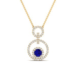 Load image into Gallery viewer, multi-ring-interlocked-diamond-pendant-with-sapphire-in-yellow-gold-FDPD10699-GSABL-ANGLE1-NL-YG.jpg?v=1759230334
