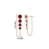 Load image into Gallery viewer, multi-ruby-chain-stud-earrings-in-rose-gold-FDEAR11134GRUDR-NL-RG