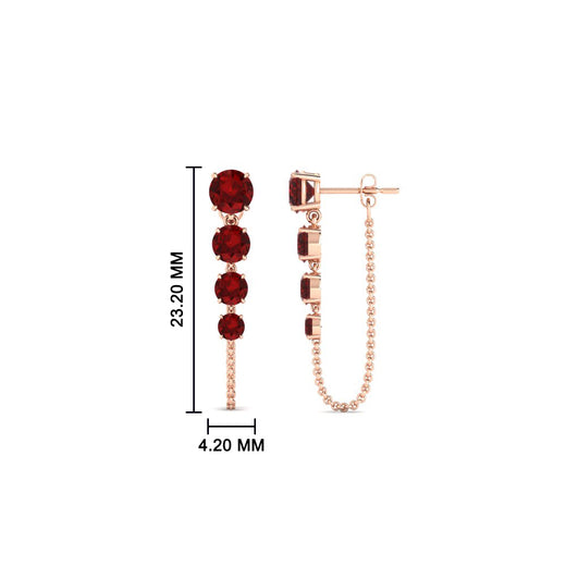 multi-ruby-chain-stud-earrings-in-rose-gold-FDEAR11134GRUDR-NL-RG