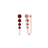 Load image into Gallery viewer, multi-ruby-chain-stud-earrings-in-rose-gold-FDEAR11134GRUDR-NL-RG