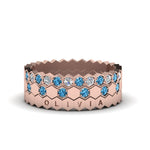 Load image into Gallery viewer, multi-stack-hexagon-diamond-eternity-band-with-blue-topaz-in-rose-gold-FD9187GICBLTOANGLE5-NL-RG.jpg
