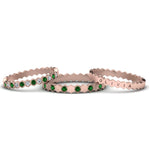 Load image into Gallery viewer, multi-stack-hexagon-diamond-eternity-band-with-emerald-in-rose-gold-FD9187GEMGRANGLE5-NL-RG.jpg
