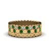Load image into Gallery viewer, multi-stack-hexagon-diamond-eternity-band-with-emerald-in-yellow-gold-FD9187GEMGRANGLE5-NL-YG.jpg