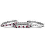 Load image into Gallery viewer, multi-stack-hexagon-diamond-eternity-band-with-pink-sapphire-in-white-gold-FD9187GSADRPIANGLE5-NL-WG.jpg

