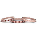 Load image into Gallery viewer, multi-stack-hexagon-diamond-eternity-band-with-ruby-in-rose-gold-FD9187GRUDRANGLE5-NL-RG.jpg

