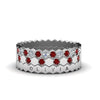 Load image into Gallery viewer, multi-stack-hexagon-diamond-eternity-band-with-ruby-in-white-gold-FD9187GRUDRANGLE5-NL-WG.jpg