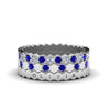 Load image into Gallery viewer, multi-stack-hexagon-diamond-eternity-band-with-sapphire-in-white-gold-FD9187GSABLANGLE5-NL-WG.jpg