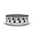 Load image into Gallery viewer, multi-stack-hexagon-eternity-band-with-black-diamond-in-white-gold-FD9187GBLACKANGLE5-NL-WG.jpg
