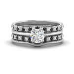 Load image into Gallery viewer, multi-stack-knife-edge-black-diamond-solitaire-bridal-set-in-FD9239ROGBLACK-NL-WG
