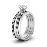 Load image into Gallery viewer, multi-stack-knife-edge-black-diamond-solitaire-bridal-set-in-FD9239ROGBLACK-NL-WG
