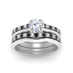 Load image into Gallery viewer, multi-stack-knife-edge-black-diamond-solitaire-bridal-set-in-FD9239ROGBLACK-NL-WG
