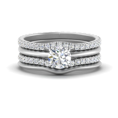 Multi Stack Knife Edge Solitaire Bridal Set