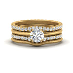 Load image into Gallery viewer, multi-stack-knife-edge-diamond-solitaire-bridal-set-in-FD9239RO-NL-YG
