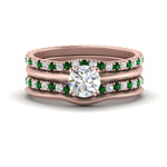 Load image into Gallery viewer, multi-stack-knife-edge-emerald-solitaire-bridal-set-in-FD9239ROGEMGR-NL-RG
