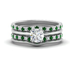 Load image into Gallery viewer, multi-stack-knife-edge-emerald-solitaire-bridal-set-in-FD9239ROGEMGR-NL-WG
