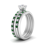 Load image into Gallery viewer, multi-stack-knife-edge-emerald-solitaire-bridal-set-in-FD9239ROGEMGR-NL-WG

