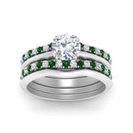 Load image into Gallery viewer, multi-stack-knife-edge-emerald-solitaire-bridal-set-in-FD9239ROGEMGR-NL-WG
