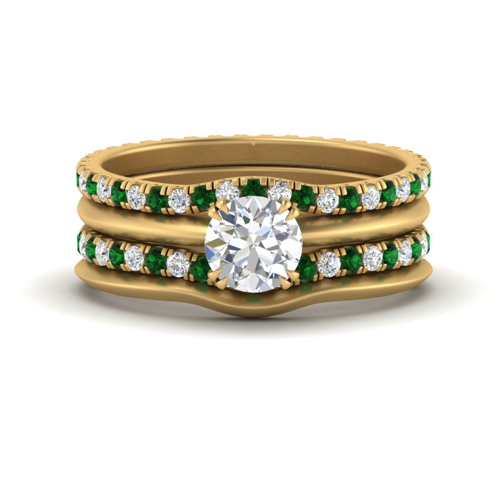 multi-stack-knife-edge-emerald-solitaire-bridal-set-in-FD9239ROGEMGR-NL-YG