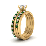 Load image into Gallery viewer, multi-stack-knife-edge-emerald-solitaire-bridal-set-in-FD9239ROGEMGR-NL-YG
