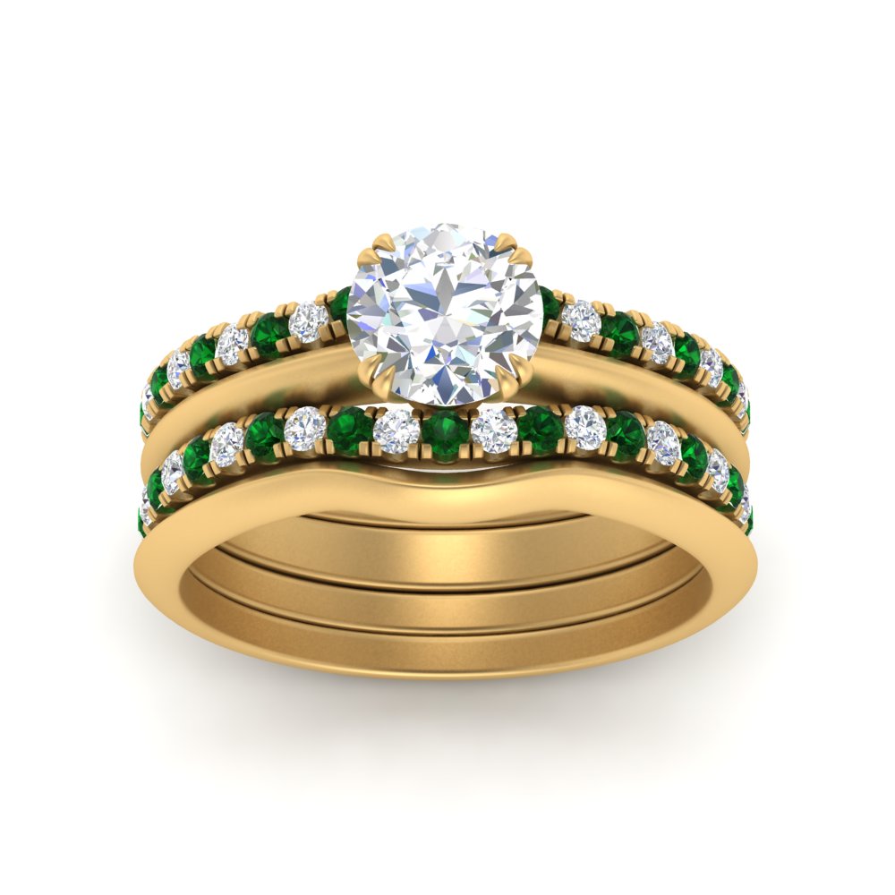 multi-stack-knife-edge-emerald-solitaire-bridal-set-in-FD9239ROGEMGR-NL-YG