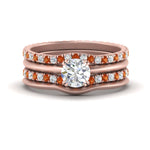 Load image into Gallery viewer, multi-stack-knife-edge-orange-sapphire-solitaire-bridal-set-in-FD9239ROGSAOR-NL-RG
