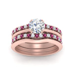 Load image into Gallery viewer, multi-stack-knife-edge-pink-sapphire-solitaire-bridal-set-in-FD9239ROGSADRPI-NL-RG
