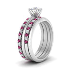 Load image into Gallery viewer, multi-stack-knife-edge-pink-sapphire-solitaire-bridal-set-in-FD9239ROGSADRPI-NL-WG
