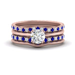 Load image into Gallery viewer, multi-stack-knife-edge-sapphire-solitaire-bridal-set-in-FD9239ROGSABL-NL-RG
