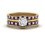 Load image into Gallery viewer, multi-stack-knife-edge-sapphire-solitaire-bridal-set-in-FD9239ROGSABL-NL-YG
