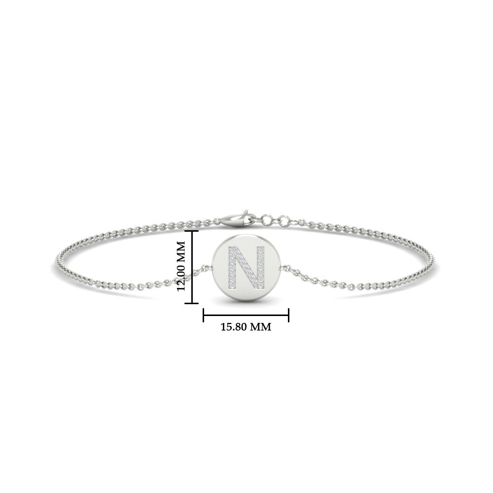 Alphabet disc diamond bracelet
