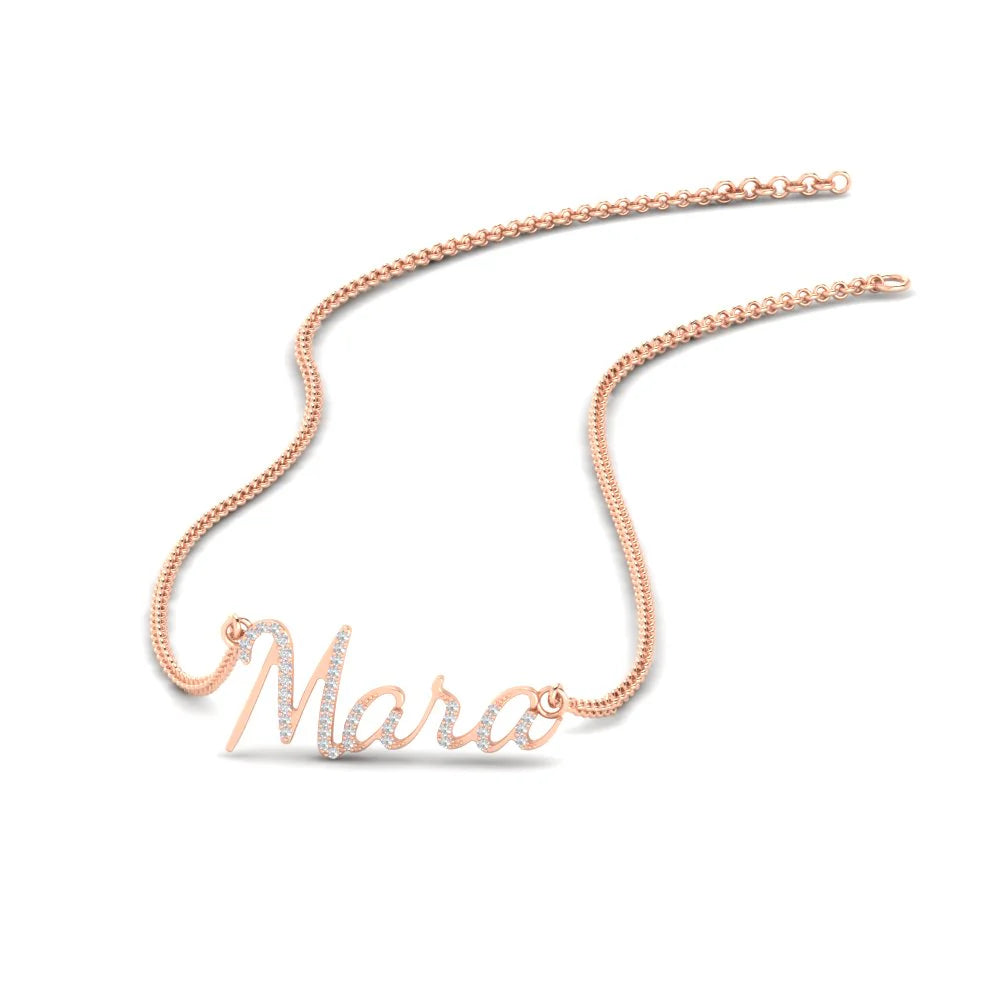 Name Diamond Gold Pendant