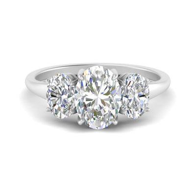 Classic 3 Stone Oval Basket Ring