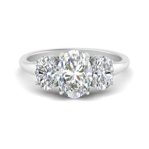 Classic 3 Stone Oval Basket Ring