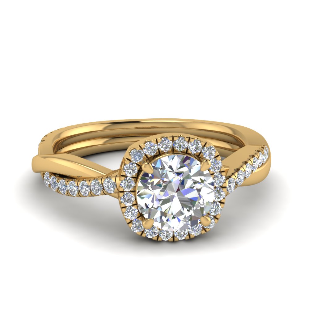 Round Cut Vine Diamond Engagement Ring