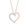 Load image into Gallery viewer, necklace-with-open-heart-diamond-pendant-in-FDPD10782-NL-RG.jpg