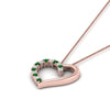 Load image into Gallery viewer, necklace-with-open-heart-diamond-pendant-with-emerald-in-FDPD10782-GEMGR-NL-RG.jpg