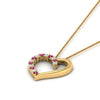 Load image into Gallery viewer, necklace-with-open-heart-diamond-pendant-with-pink-sapphire-in-FDPD10782-GSADRPI-NL-YG.jpg