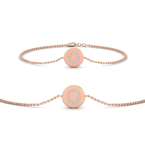 Alphabet disc diamond bracelet