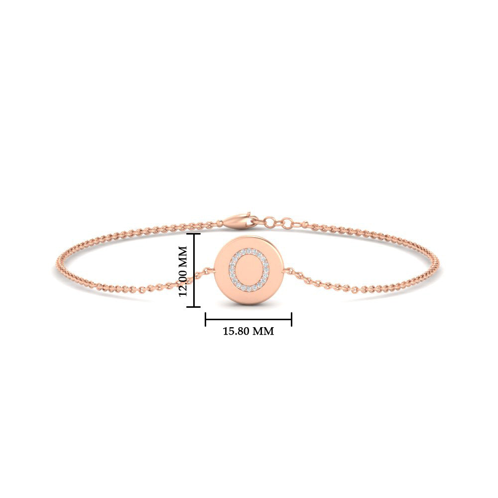Alphabet disc diamond bracelet