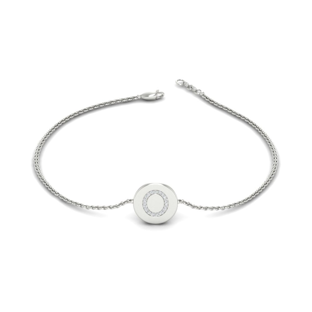 Alphabet disc diamond bracelet