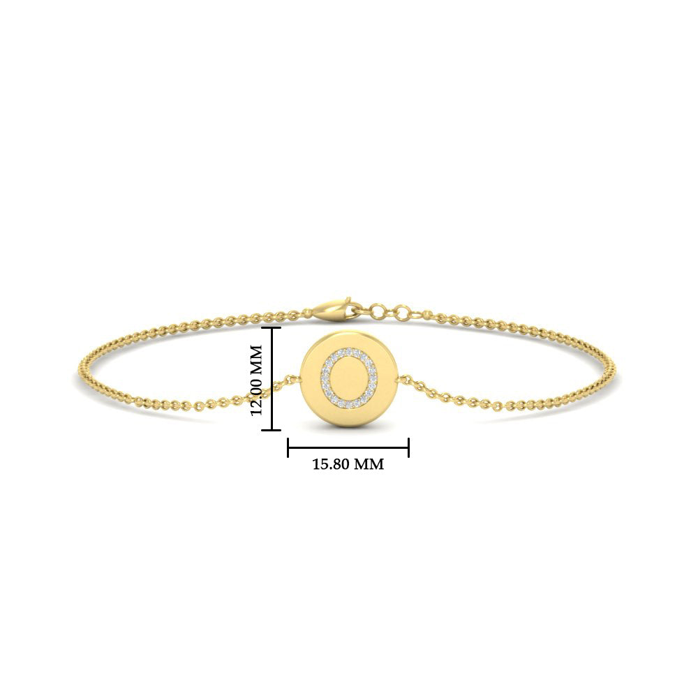 Alphabet disc diamond bracelet