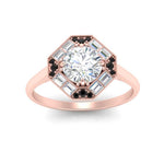 Load image into Gallery viewer, octagon-baguette-black-diamond-halo-engagement-ring-in-FD10324RORGBLACKANGLE3-NL-RG
