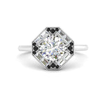 Load image into Gallery viewer, octagon-baguette-black-diamond-halo-engagement-ring-in-FD10324RORGBLACKANGLE3-NL-WG
