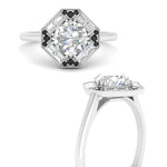 Load image into Gallery viewer, octagon-baguette-black-diamond-halo-engagement-ring-in-FD10324RORGBLACKANGLE3-NL-WG
